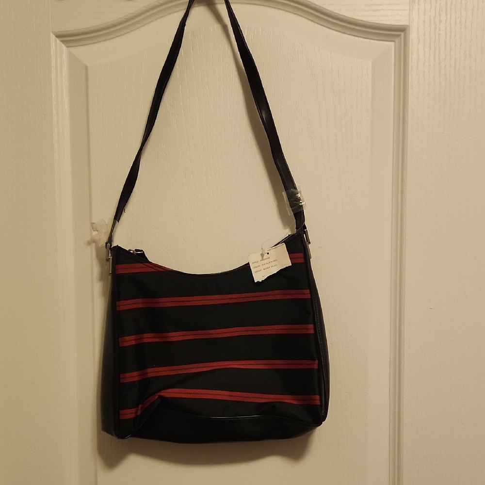 Liz Claiborne Black and Red Striped Bag